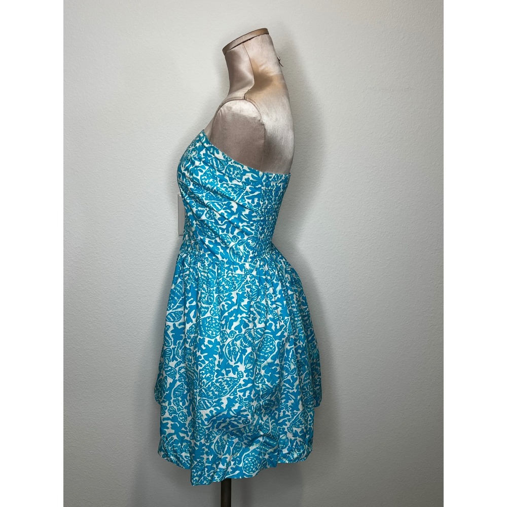 Lilly Pulitzer Blue Tube Strapless Mini Dress Sz M - Picture 3 of 14